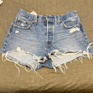 Signature by Levi Strauss Frayed Blue Jean Shorts